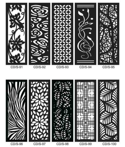 Pack 10 cortes painel de parede vetor ornamento DXF para corte laser cnc router