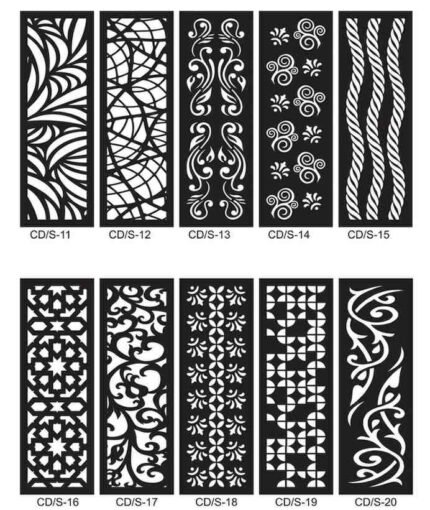Pack 10 cortes painel de parede vetor ornamento DXF para corte laser cnc router