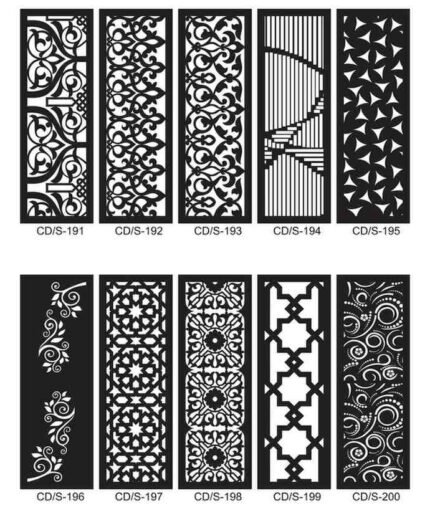 Pack 10 cortes painel de parede vetor ornamento DXF para corte laser cnc router