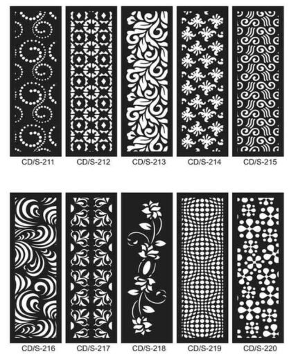 Pack 10 cortes painel de parede vetor ornamento DXF para corte laser cnc router