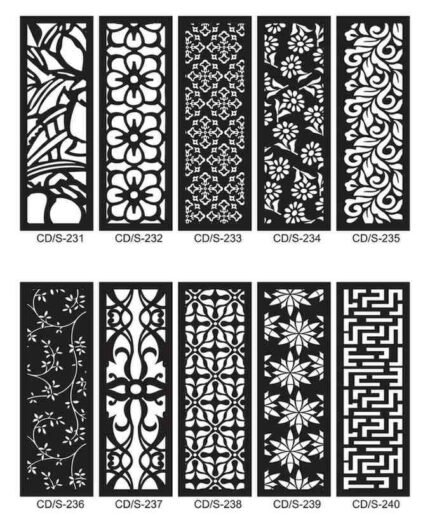Pack 10 cortes painel de parede vetor ornamento DXF para corte laser cnc router