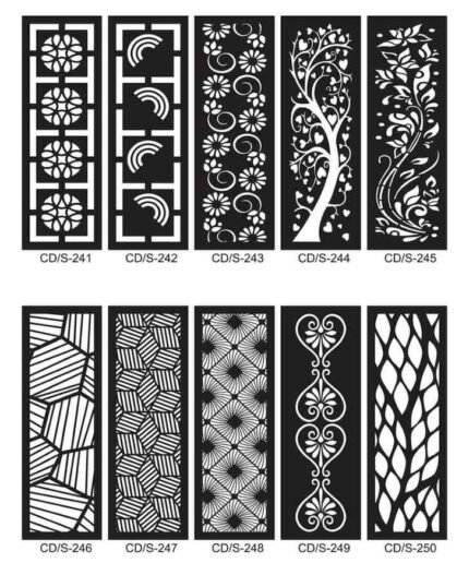 Pack 10 cortes painel de parede vetor ornamento DXF para corte laser cnc router