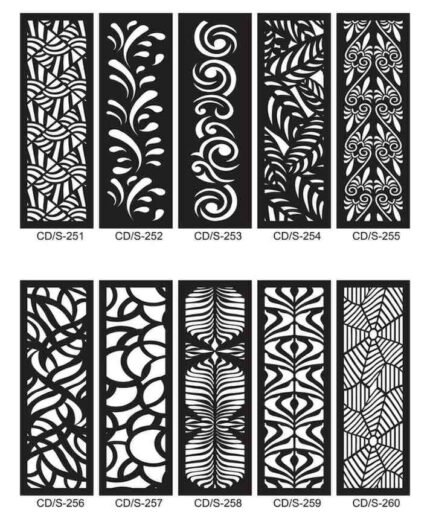 Pack 10 cortes painel de parede vetor ornamento DXF para corte laser cnc router