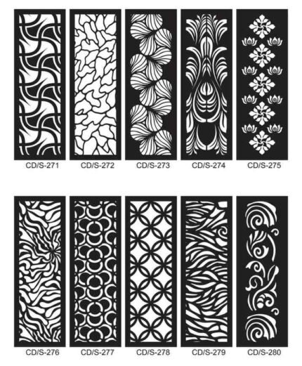 Pack 10 cortes painel de parede vetor ornamento DXF para corte laser cnc router