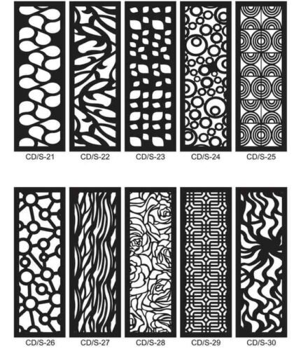 Pack 10 cortes painel de parede vetor ornamento DXF para corte laser cnc router