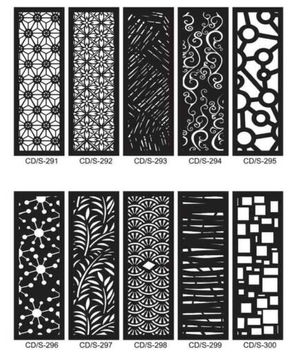 Pack 10 cortes painel de parede vetor ornamento DXF para corte laser cnc router