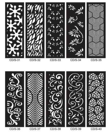Pack 10 cortes painel de parede vetor ornamento DXF para corte laser cnc router