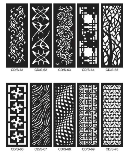 Pack 10 cortes painel de parede vetor ornamento DXF para corte laser cnc router
