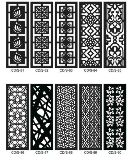 Pack 10 cortes painel de parede vetor ornamento DXF para corte laser cnc router