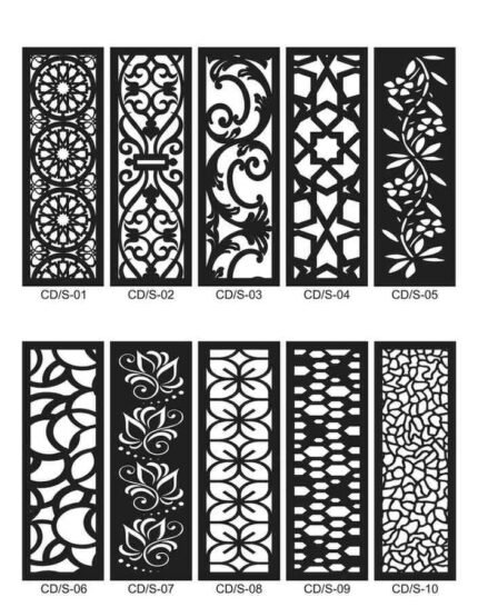Pack 10 cortes painel de parede vetor ornamento mandala e flores DXF para corte laser cnc router